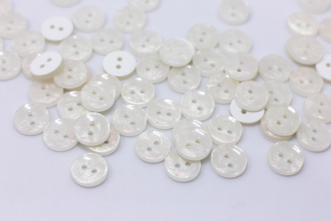 Cream White Buttons, Two Holes Sewing Button, Blouse Button, Shell ...