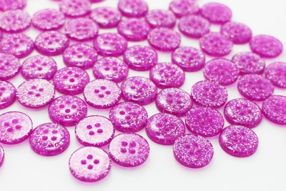 Buy Violet Glitter Shimmer Button, Purple Color, Four Holes, Thick  