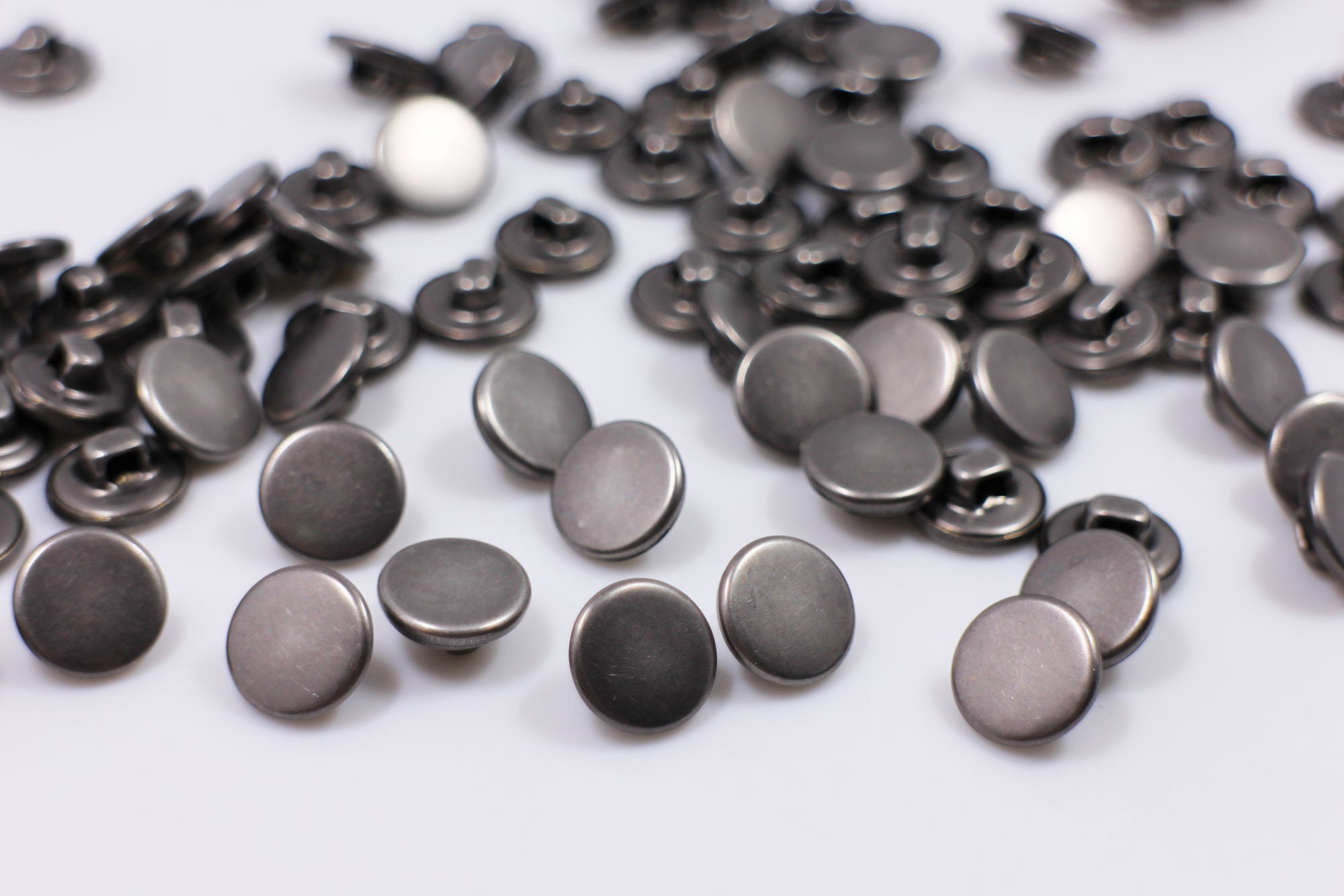 Metal Buttons Concave Surface Gunmetal Metal Shank Buttons 20mm 3