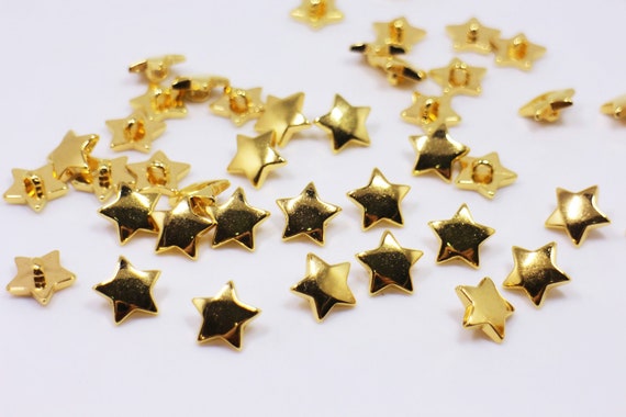 Star Shank Buttons, Gold Color, Star-shaped, for Decoration Sweater DIY  Craft, ABS Plastic, 15mm, 0.6inch, Irregular Shape, Back Hole 