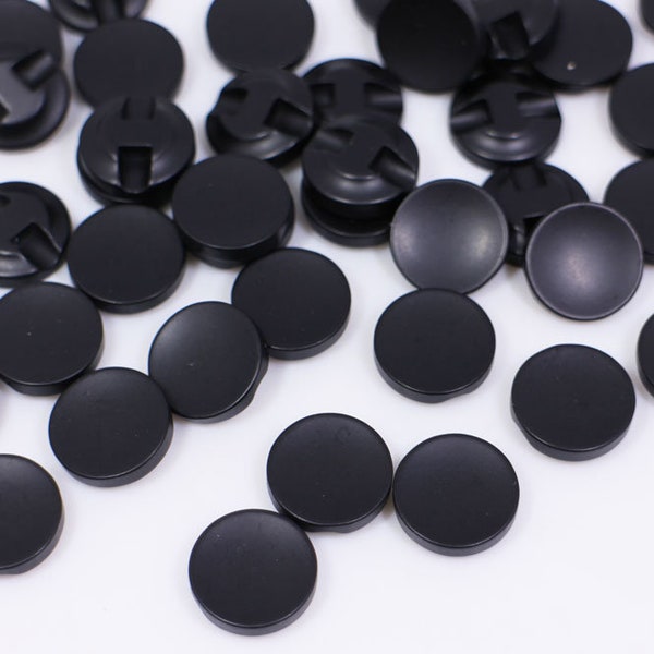 Black Shank Buttons, Back Hole, Bowl Shaped, Bowl Top, Glossy,Animal Eyes Supplies, For Dress Blazer Jacket, 11.5mm, 12.5mm, 15mm, Half Inch