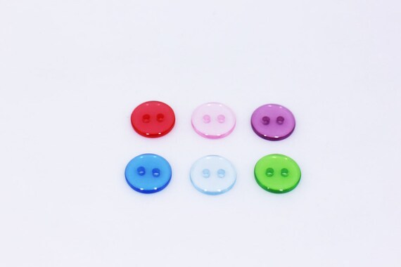 Buttons - 100 Mixed Baby Star Buttons Size 22 (14mm) - Ranbow Round