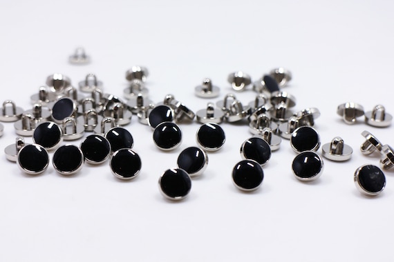 Silver and Black Shank Buttons, Silver Edge, Made of ABS Plastic, Classy,  for Sewing Blouse Shirt Suit Jacket,7.5mm, 9mm, 10mm,15mm,20mm - Etsy