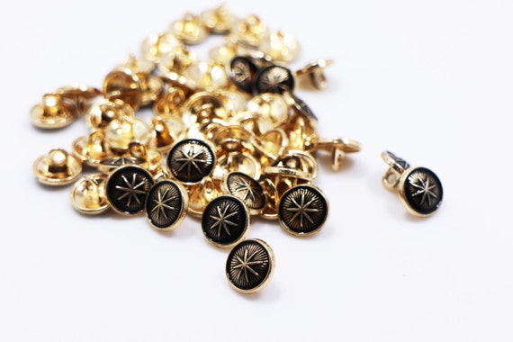 Star Shank Buttons, Gold Color, Star-shaped, for Decoration