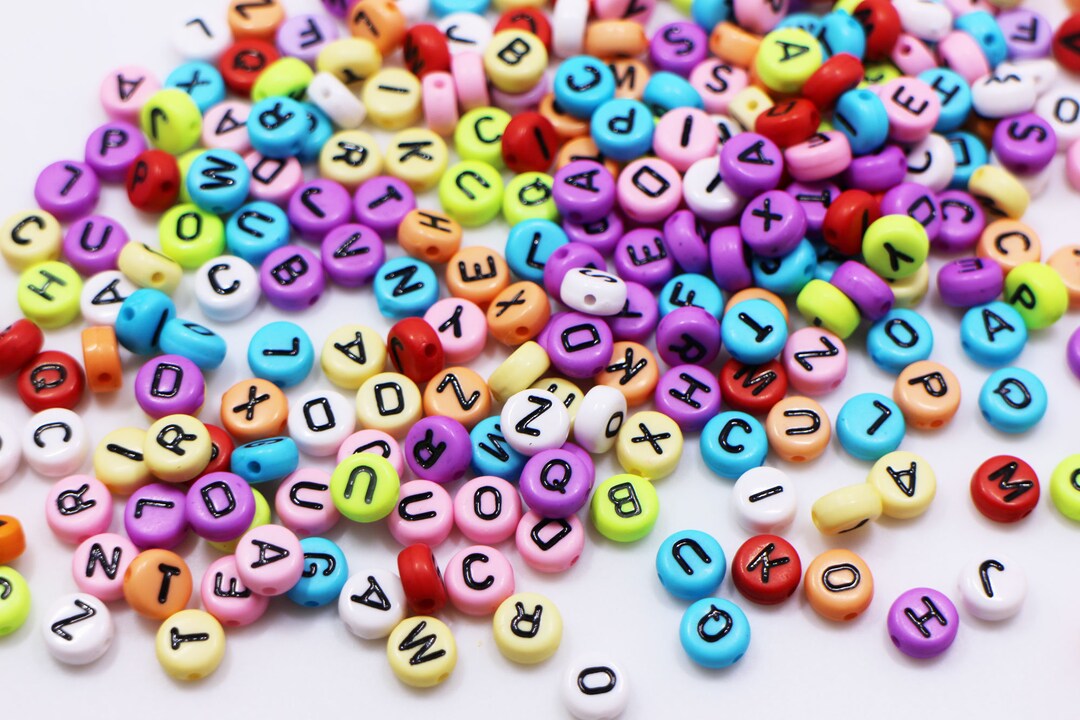 Alphabet Bead AZ English Letter Bead Acrylic Bead Small Etsy UK