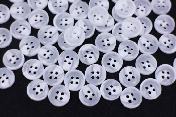 100pcs Flower Shape Buttons - 11mm Translucent White Resin Buttons For Sewing & Crafts
