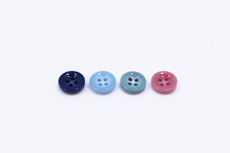Dark Blue Buttons Shiny Deep Blue Buttons Four Holes Resin - Etsy