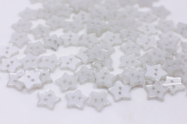 White Star Buttons Star Shaped Buttons Resin Buttons Shiny Etsy