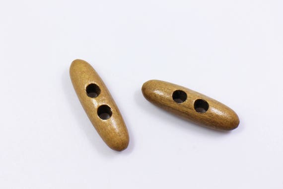 Houten Tuimelknoppen, 50 Stuks Ovale Knoppen met 2 Gaten, 3 cm, voor
