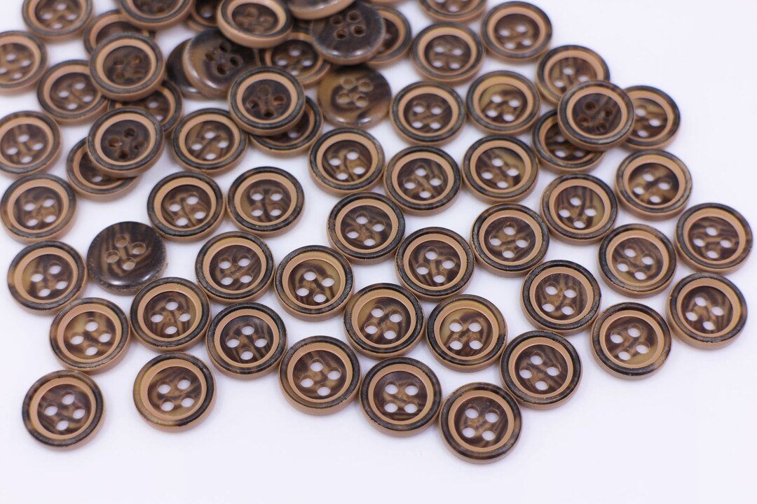 Tiger Shell Button Brown Tiger Pattern Button,, Matte Color, Bowl Shaped, for Men Suit ...