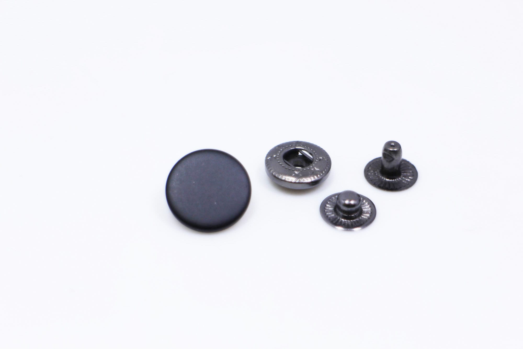 Matte Black Metal Snap Buttons Round Black Snaps Press Stud Etsy