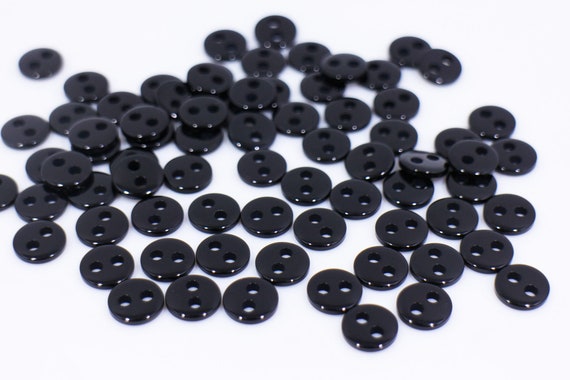 Small Black Buttons Glossy Finish Two Holes for Sewing Shirt Blouse Simple Basic Standard Smooth Edge Round Shaped 10mm 0.4inch Etsy UK
