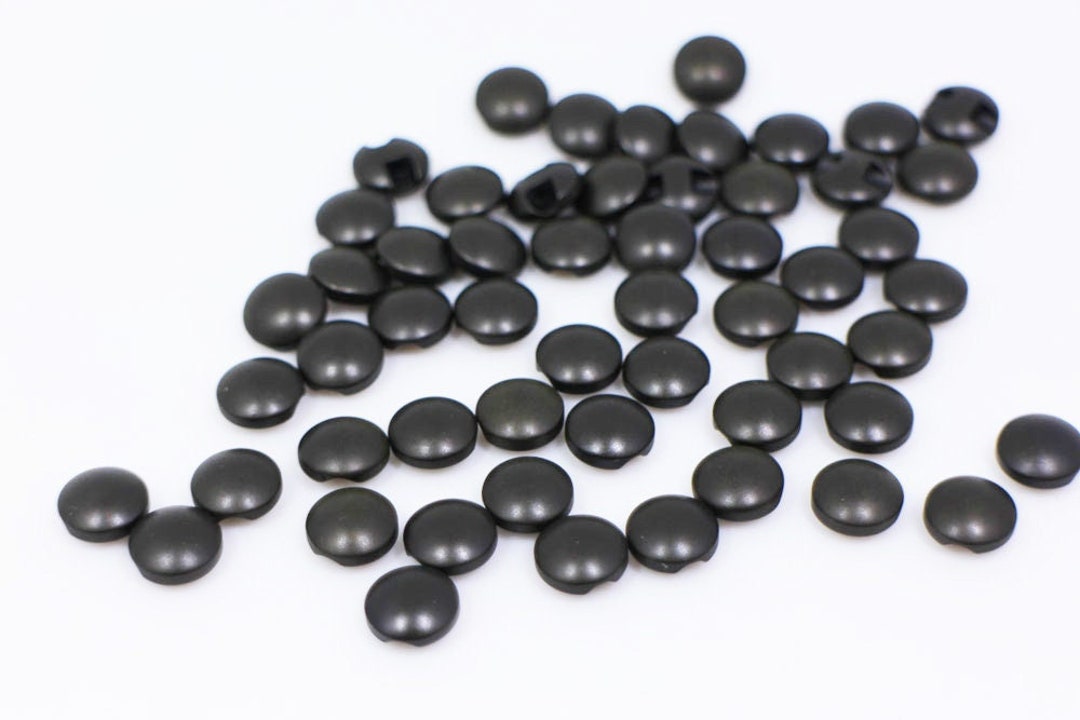 Matte Black Buttons 1-1/8 (28mm) 44L Black Shank Sewing Buttons #1101