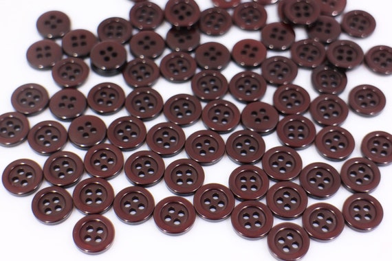 Midnight Red Buttons, 4 Hole Sewing/Crafts Buttons 15mm - 12 Pieces (008)