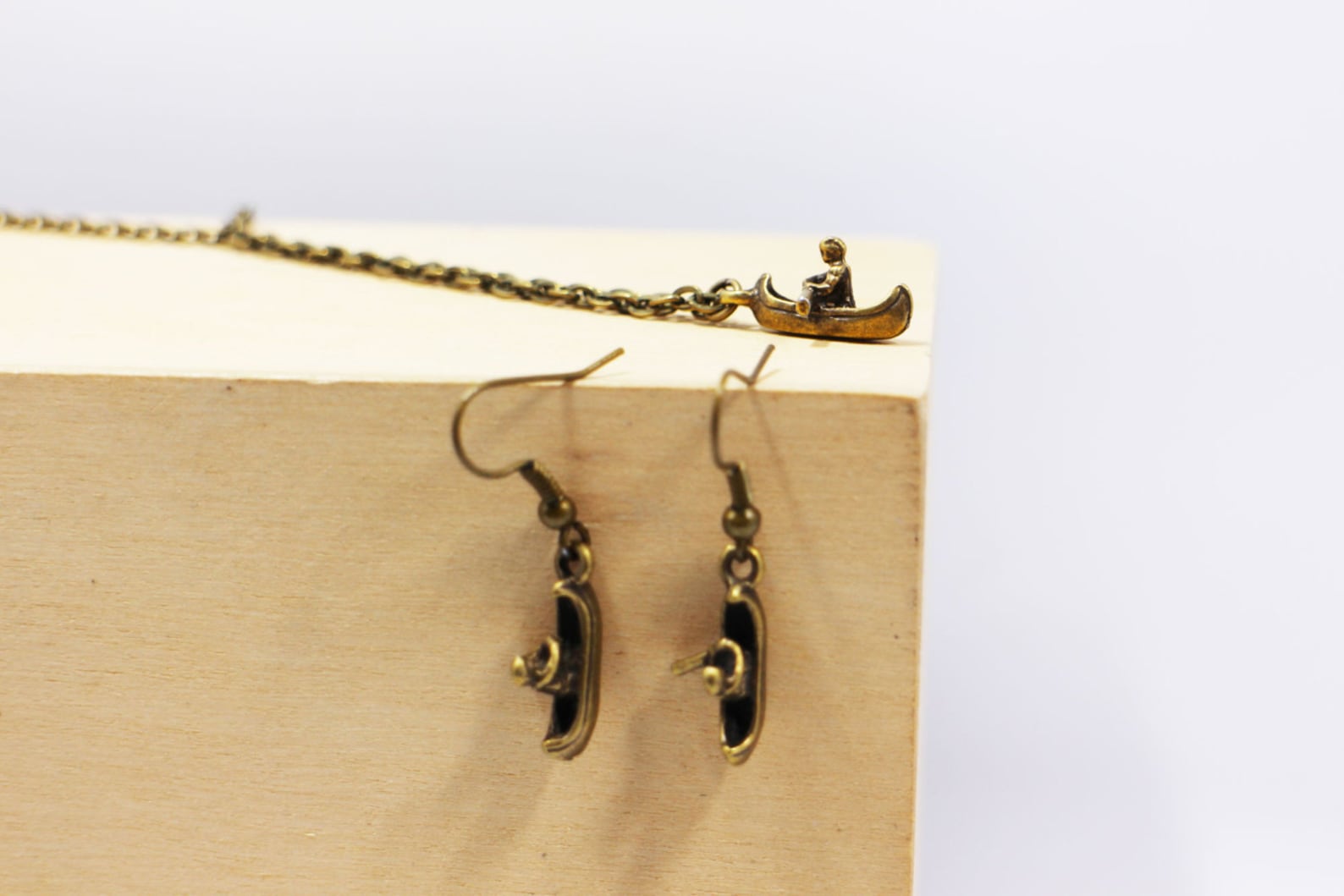 Miniature Jewelries Canoe Dangling Earrings Canoe Athlete Etsy