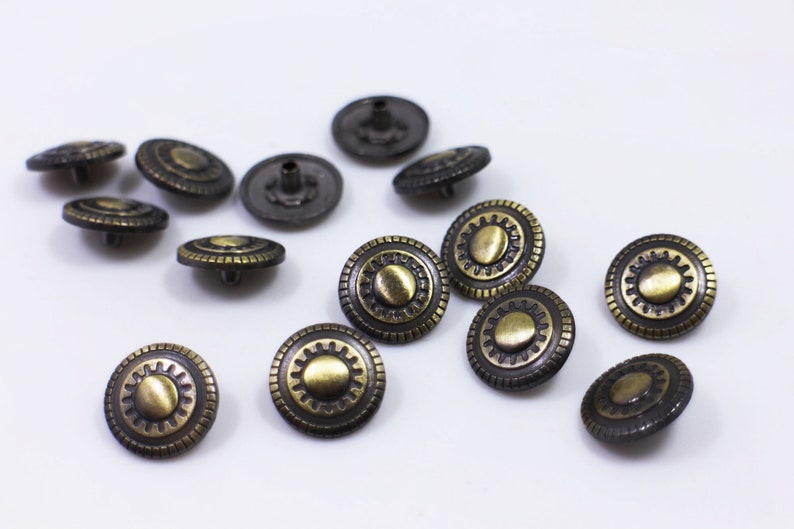 Round Snap Buttons Antique Bronze Color Press Stud Snaps - Etsy
