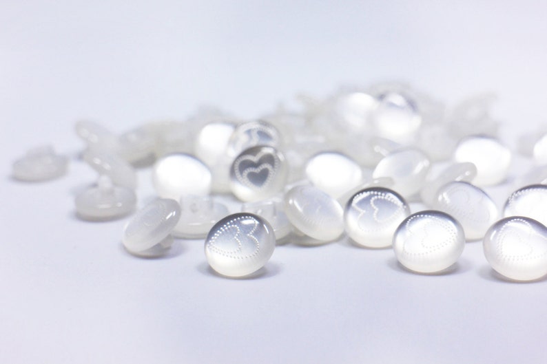 12mm Shirt Button Mushroom Shape Button Resin Buttons Children Baby Small Shanks Button Blouse Button Shiny White Heart Shank Button