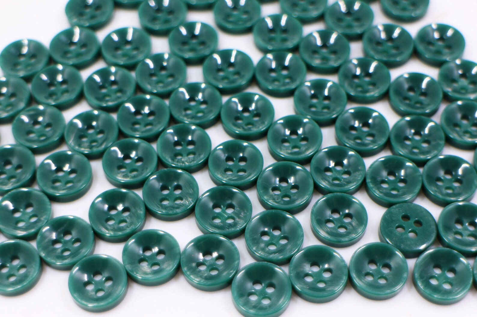 Dark Green Buttons Shell Looking Button Small Four Holes - Etsy