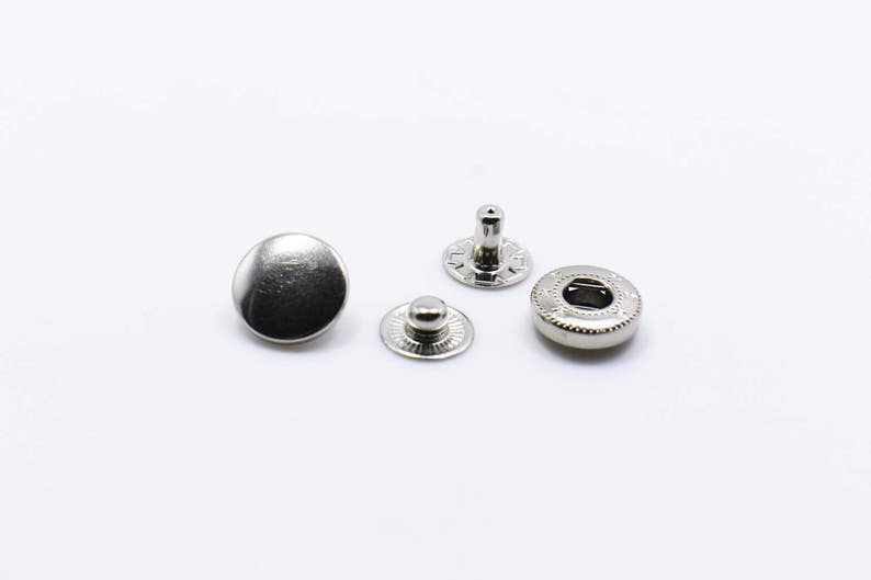 Model 633 Gun Metal Black Snap Buttons Snaps Popper Silver Press Stud