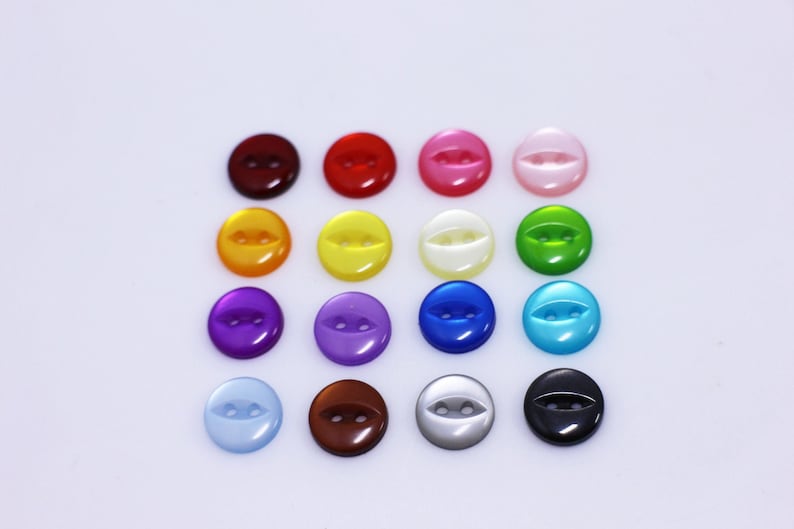 Cat Eye Buttons Orange Blue Brown Black Yellow Grey 10mm Green Two Holes Light Blue Purple Light Pink Pink Turquoise Dark Red