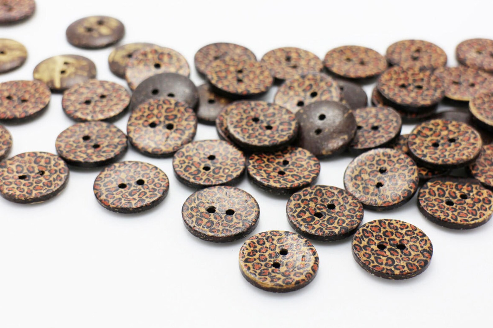 Leopard Coconut Button Animal Print Button Leopard Button | Etsy