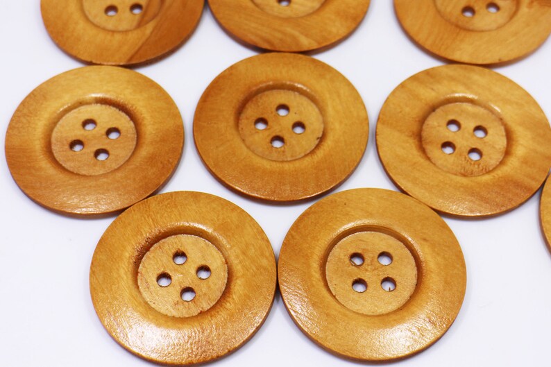 Extra Large Brown Wooden Button Coat Button Decorative Etsy
