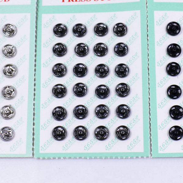 Tiny Press Stud, Invisible Buttons, Mini Extra Small Tiny Size, Silver Dark Silver Black Color, For Doll Cloth Making Supplies Adjust, 6mm