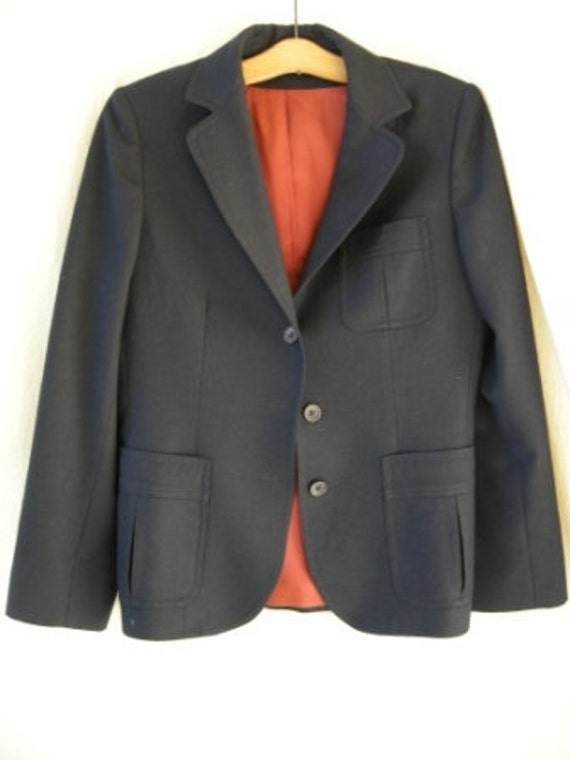 Vintage I. Magnin Navy Wool Boyfriend Blazer