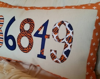 Made to Order - Auburn, AL Zip Code Applique Pillow