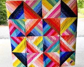 Jelly Roll Rainbow Quilt