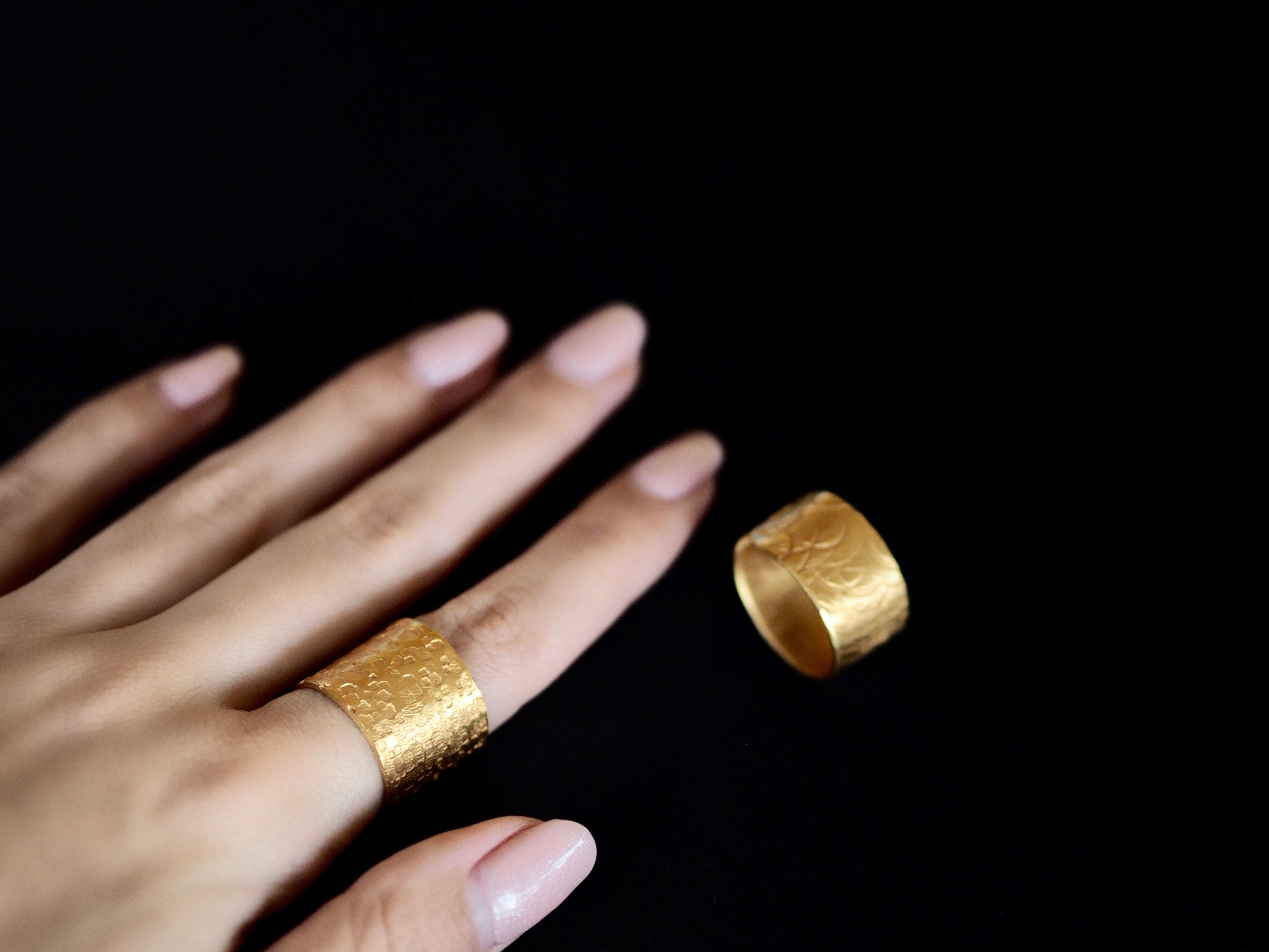 Adjustable Handmade Custom Textured Gold /Rose gold / Silver/ Gunmetal Band Ring, custom made to order, Gift for her or for him