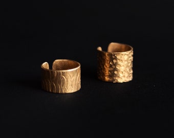 Adjustable handmade custom textured band ring, Gold, Rose gold, Silver, Gunmetal, made to order, Unisex jewelry ring, Best Friend Gift.