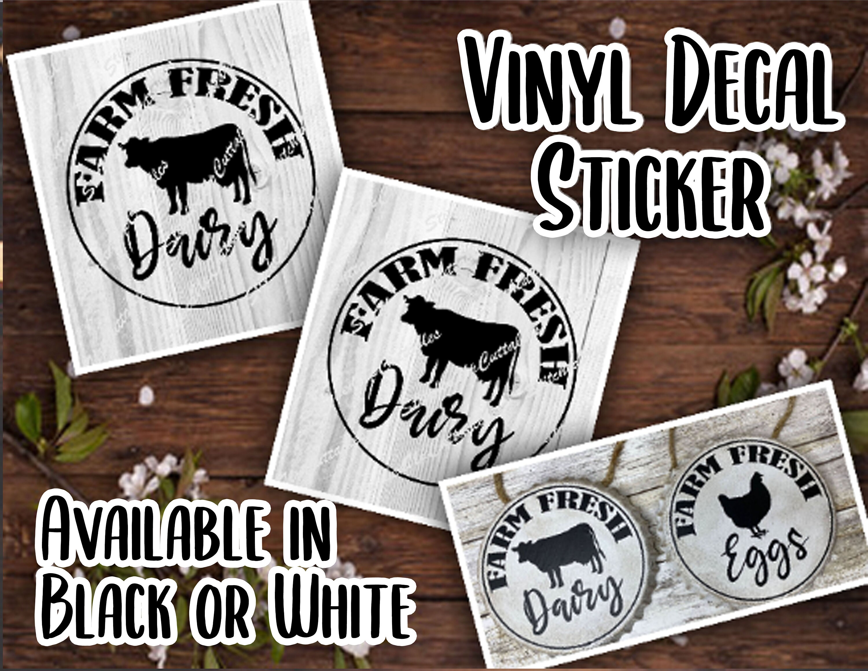 Farmhouse Vinyl Decal | Farm Fresh Eggs Vinyl Decal | Farm Fresh Dair…