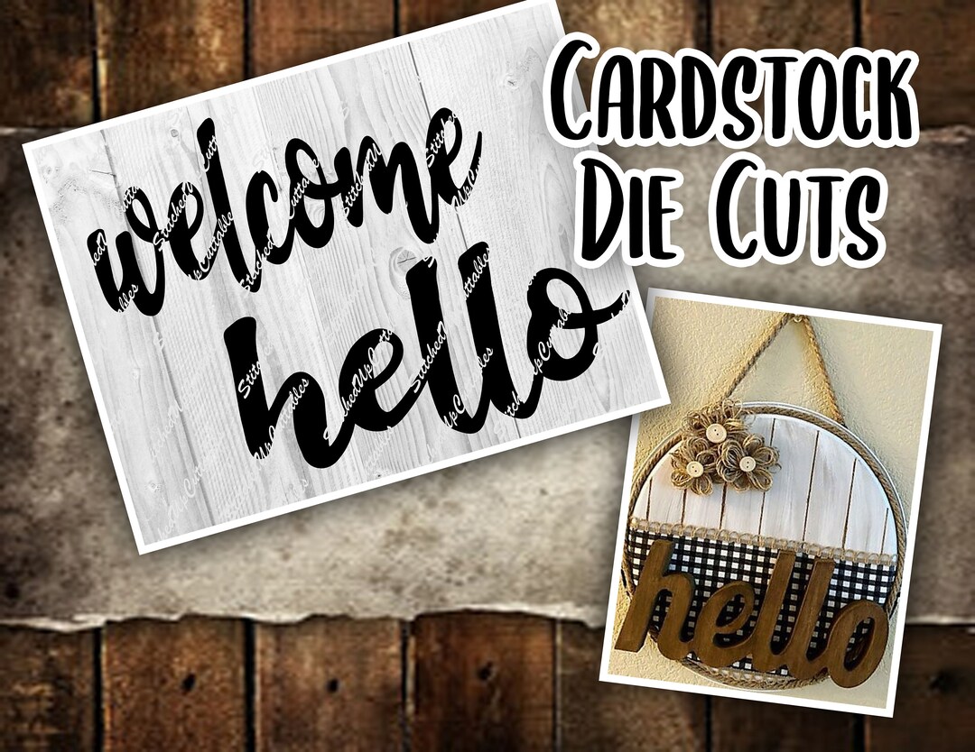 DIY Door Hanger Hello Cardstock Embellishment Etsy