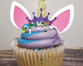 Unicorn Princess cupcake toppers