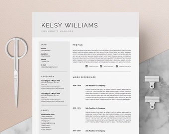 5 page Resume Template / CV Template Pack + Cover Letter & References for Microsoft Word + Icon Pack | Instant Digital Download | The "Mist"