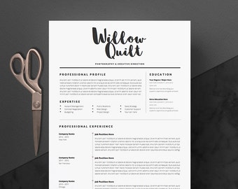 5 page Resume Template / CV Template Pack + Cover Letter & References for Microsoft Word + Icon Pack | Instant Digital Download | The "Ink"