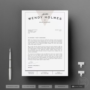 Resume Template / CV Template Cover Letter for Word 3 page pack Instant Digital Download The Expresso image 3