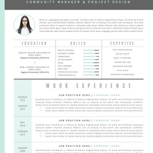 Resume Template / CV Template Cover Letter for Word 4 page pack 66 icons Instant Digital Download The iNova image 4