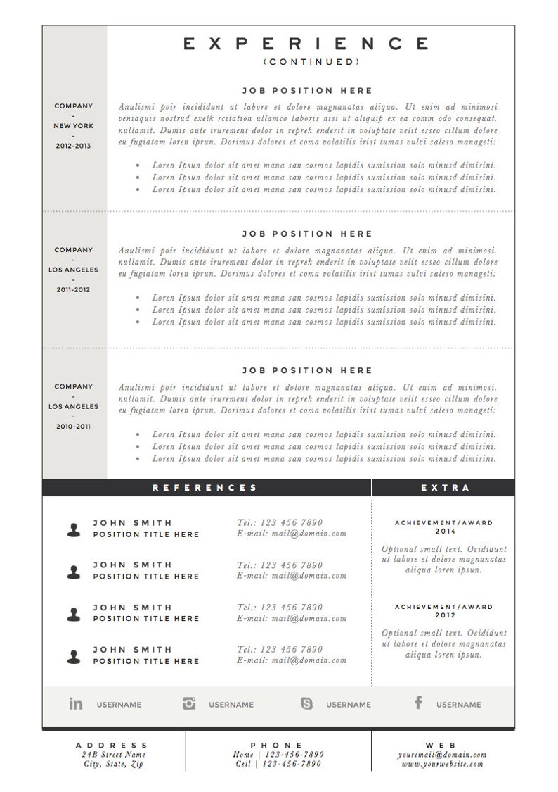 CV-sjabloon / CV-sjabloon sollicitatiebrief voor Word pakket van 3 pagina's Directe digitale download De Express afbeelding 5
