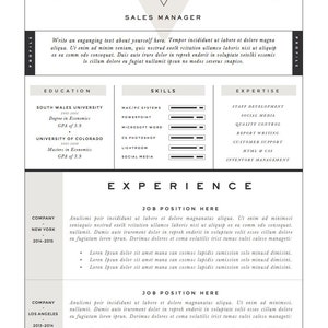 Resume Template / CV Template Cover Letter for Word 3 page pack Instant Digital Download The Expresso image 4