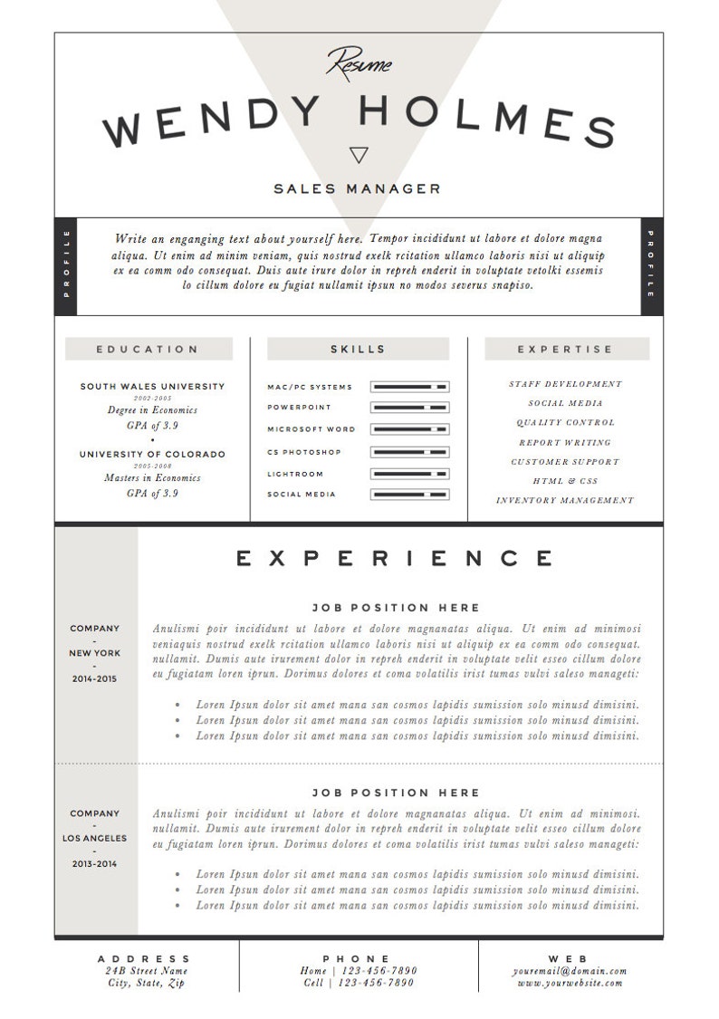 CV-sjabloon / CV-sjabloon sollicitatiebrief voor Word pakket van 3 pagina's Directe digitale download De Express afbeelding 4