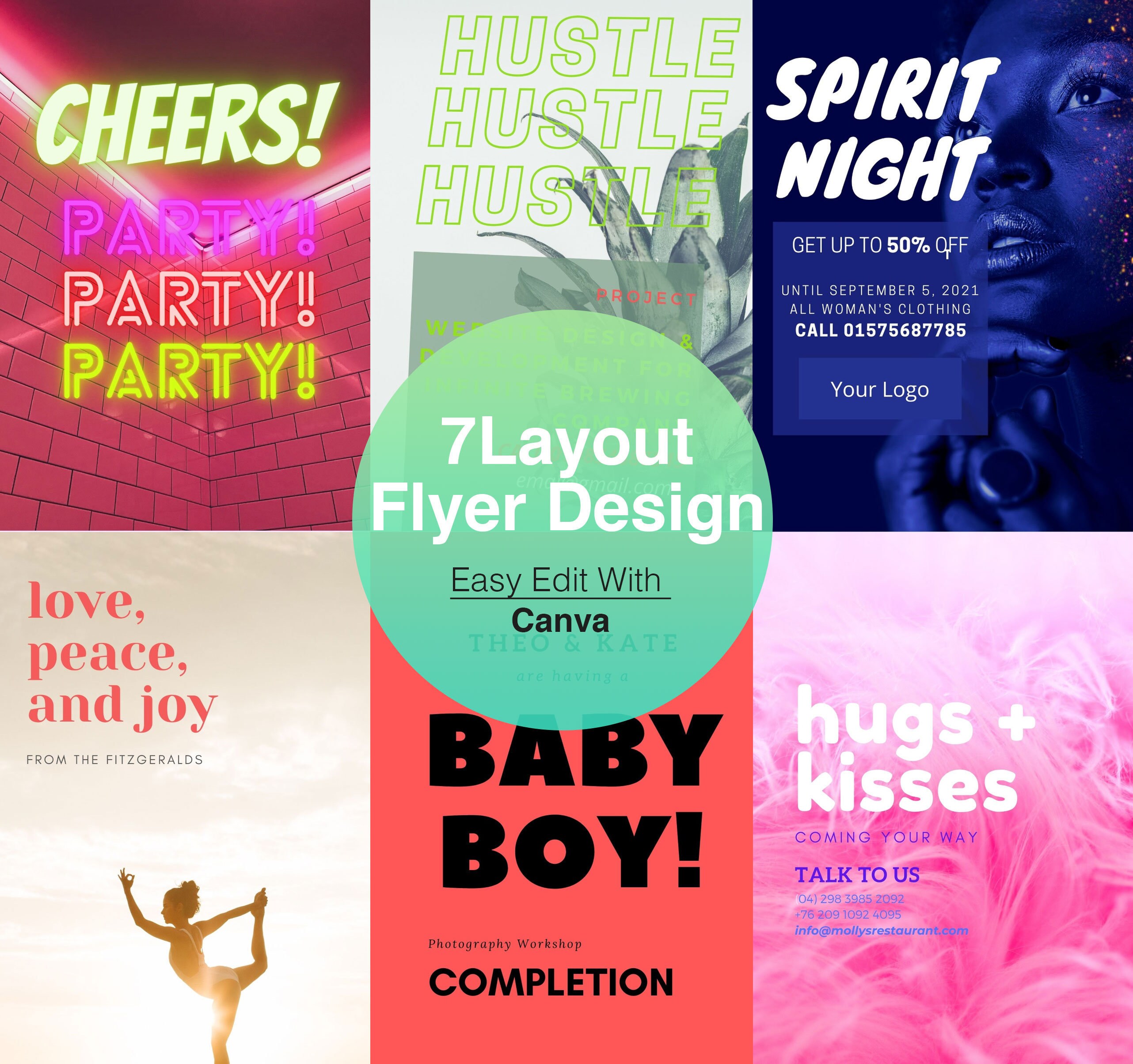 Flyer Design Template Flyer Design Flyer Canva Template Etsy