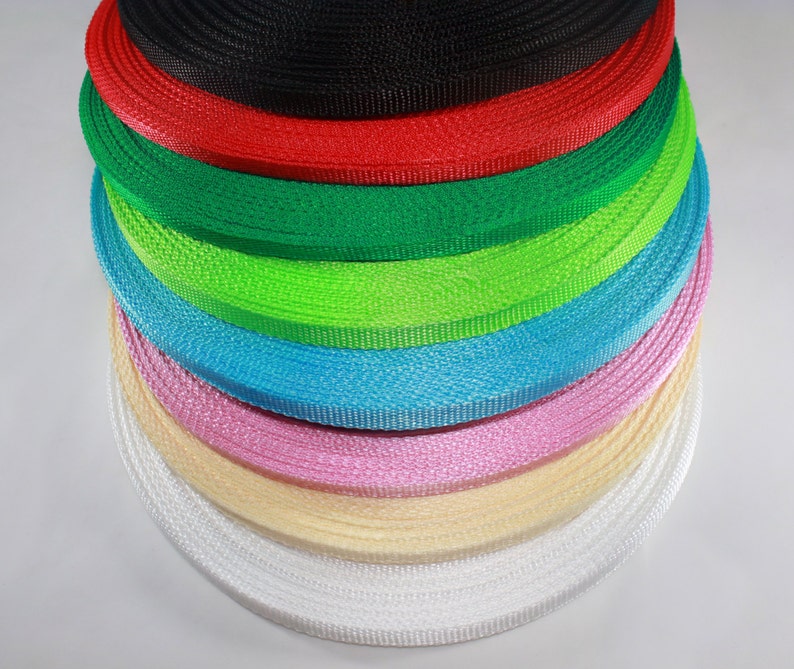 38 10mm width Nylon webbing fabric supplies multi-colors 3 7 15 20 Yard lots DIY 3 7 15 20 yard Free shipping