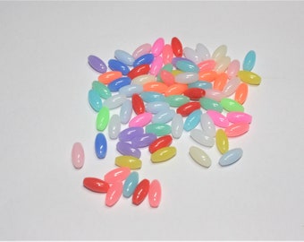 Ovale Perle Pastell Kunststoff Mix mehrfarbig 200 400 Stück Handwerk Versorgung 6 * 13mm