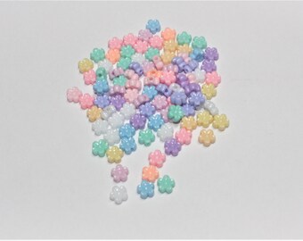 Flower bead pastel plastic mix multicolor 200 400 pcs Crafts supply 8mm