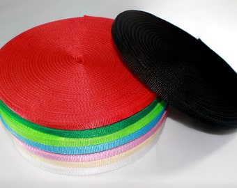 3/8 (10mm width) Nylon webbing fabric supplies multi-colors 3 7 15 20 Yard lots DIY 3 7 15 20 yard