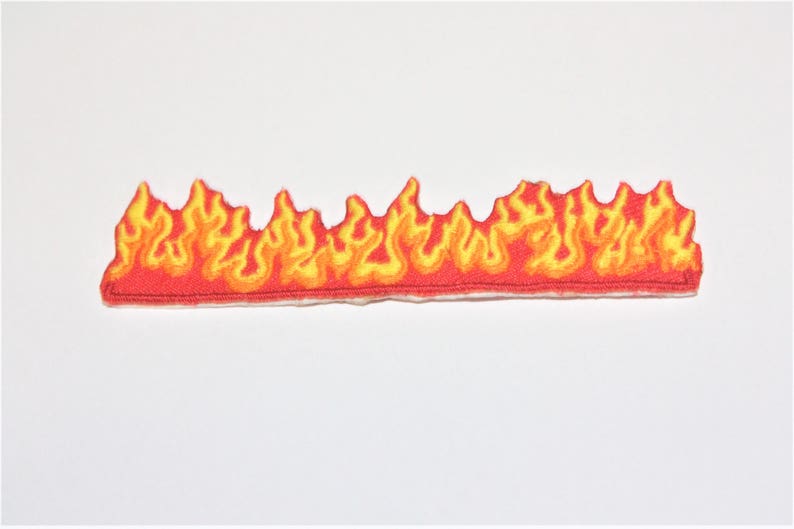 Flames Fire Burn Iron on Patch Sewing Embroidered Applique DIY Craft Wholesale Etsy