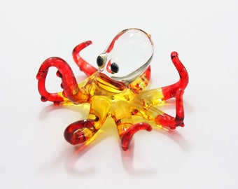 Kleines Tier Tintenfisch Miniaturen Krake Glasfiguren Dekor Handarbeit