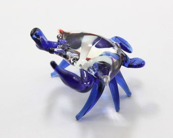 Kleines Glas Tier Meer Krabbe Miniaturen Figuren Dekor Handarbeit